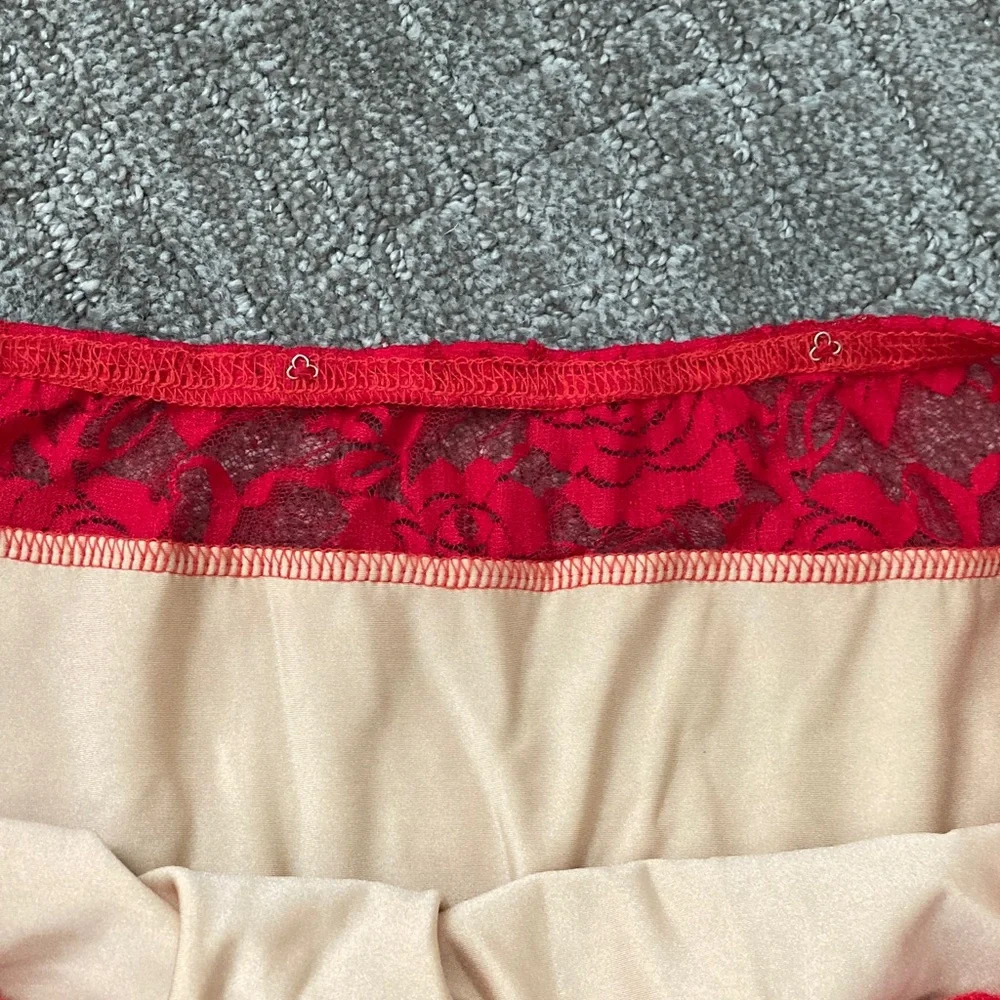 Kelle Red Laced top with Bell 3/4 Sleeves Open Front Dance Costume